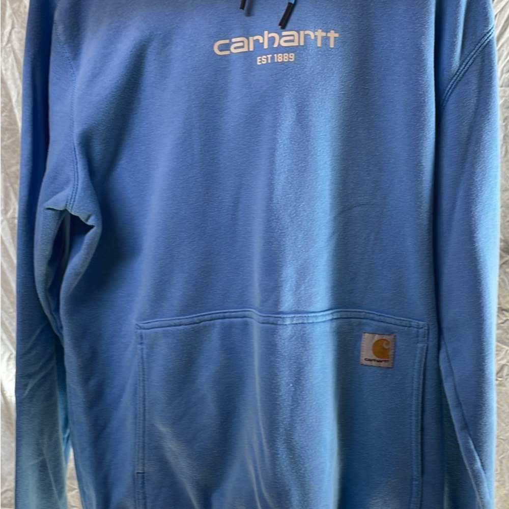 Carhartt Light Blue Sweatshirt with Logo Patch